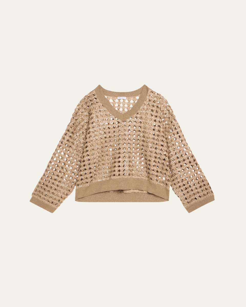Sequined Cotton Jute Sweater with Bandeau